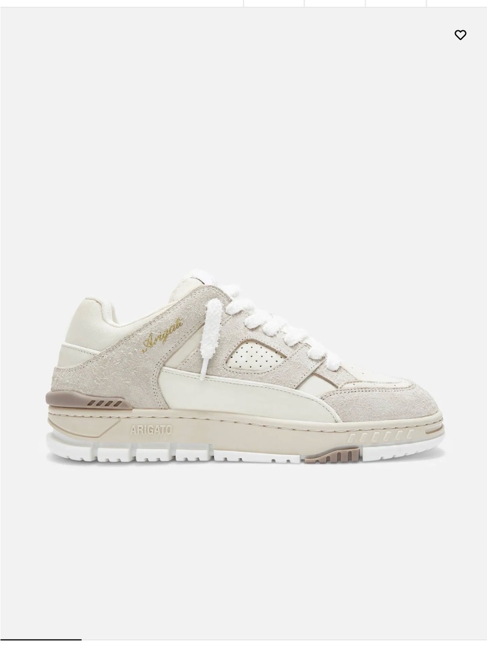 Axel Arigato Suede & Leather Low-Top Sneaker in Off-White and Beige